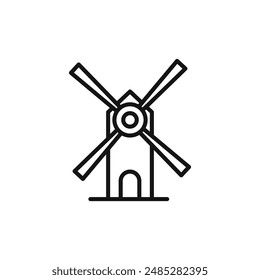 wind mill icon logo sign vector outline