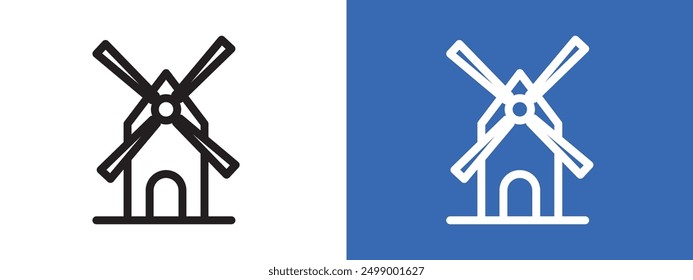 wind mill icon logo sign set vector outline
