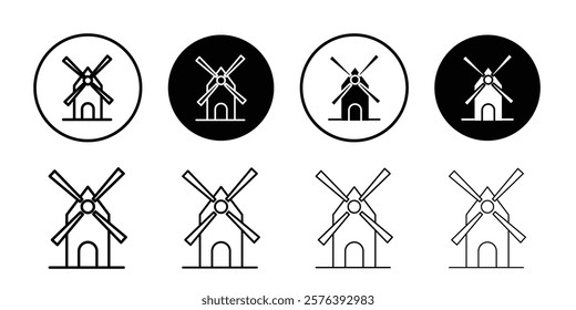 wind mill icon logo sign set vector outline