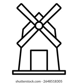 ícone de moinho de vento Contorno marca de logotipo isolada