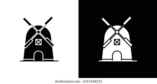 Windmühle Symbol Umrisszeichen Symbolsatz