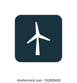 wind mill icon Rounded squares button, on white background 