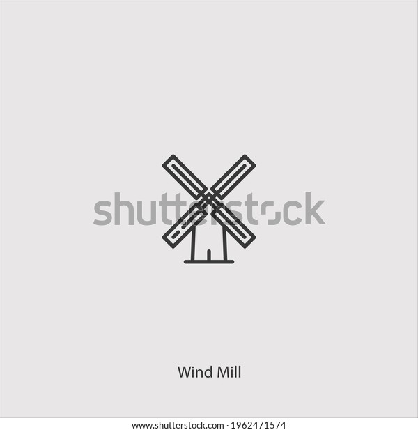 wind mill icon vector icon.Editable\
stroke.linear style sign for use web design and mobile\
apps,logo.Symbol illustration.Pixel vector graphics -\
Vector