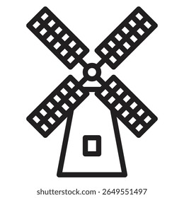 ícone do moinho de vento ilustração vetorial sinal isolado