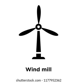 Wind mill icon vector isolated on white background, logo concept of Wind mill sign on transparent background, filled black symbol