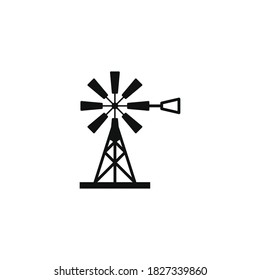 Wind mill icon for your website, logo, app, UI, product print. wind mill concept flat Silhouette vector illustration icon