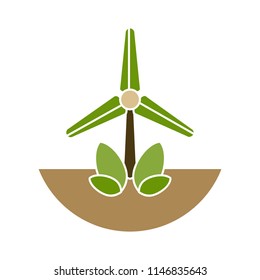 Wind Mill Illustration - Wind Turbine, Windmill, Panel Solar, Milling Isolated, Energy Symbol