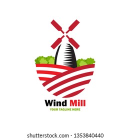 Wind mill logo design