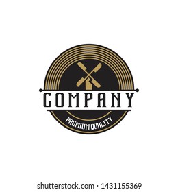 Wind mill logo design template vintage style