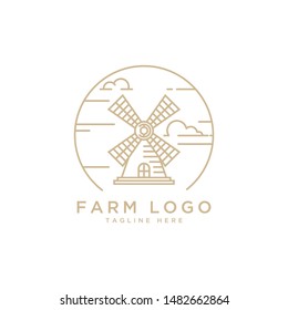 Wind Mill Logo Design Vector Template