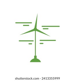 Wind mill on white background