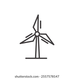 Wind Mill thin liner icon vector.