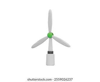 Wind mill, wind turbine icon illustration 3d render