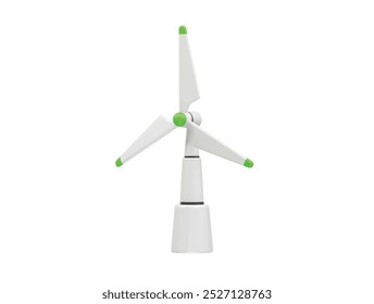 Wind mill, wind turbine wind power station with long vanes icon illustration