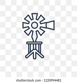 Wind Mill vector outline icon isolated on transparent background, high quality linear Wind Mill transparency concept can be used web and mobile