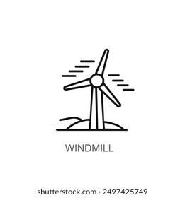 Wind mille icon vector, Wind turbine sign pictogram isolated on white. Wind power icon symbol, Wind energy icon logo illustration