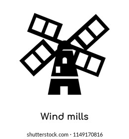 Wind mills icon vector isolated on white background for your web and mobile app design, Wind mills logo concept