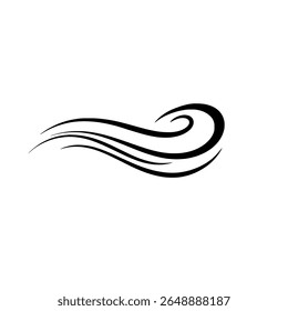 Wind Motion Icon with Dual Swirls in Minimalist Style for Abstract Weather Designs