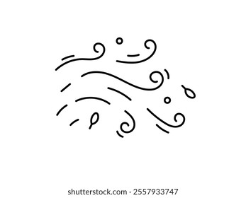 Wind motion illustration. Windy weather. Wind blowing