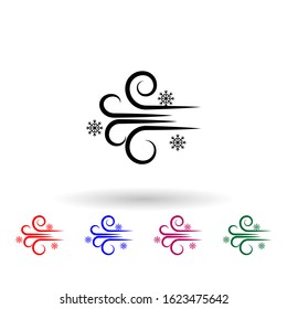 Wind multi color icon. Simple glyph, flat vector of winter icons for ui and ux, website or mobile application on white background