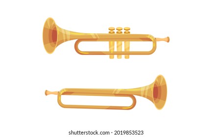 Wind Musical Instrument with Mouthpiece for Blowing Vector Set