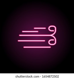 Wind neon icon. Simple thin line, outline vector of web icons for ui and ux, website or mobile application