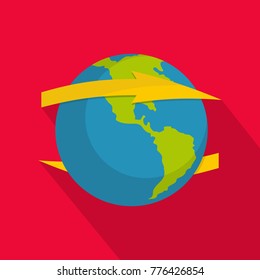 Wind on earth icon. Flat illustration of wind on earth vector icon for web
