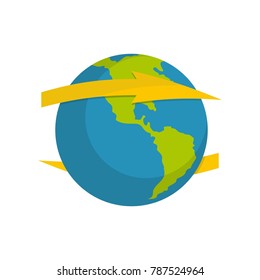 Wind on earth icon. Flat illustration of wind on earth vector icon isolated on white background