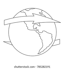 Wind on earth icon. Outline illustration of wind on earth vector icon for web