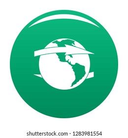 Wind on earth icon. Simple illustration of wind on earth vector icon for any design green