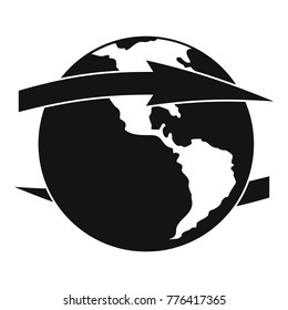 Wind on earth icon. Simple illustration of wind on earth vector icon for web