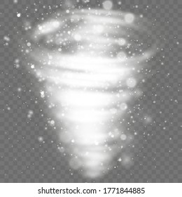 Wind auf transparentem Hintergrund. Weißer Farbverlauf-Dekorationselement.Vektorgrafik. Winter und Schnee mit Nebel. Wind und Nebel.