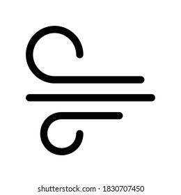Wind outline icon. Black and white item from set dedicated weater, linear vector.