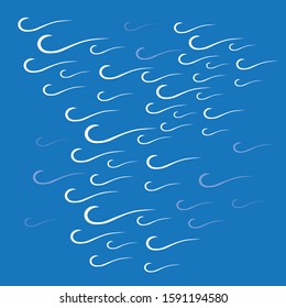 wind pattern, vector illustration, blue background
