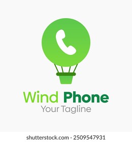 Plantilla de diseño de logotipo de teléfono de viento. Bueno para empresas, agencias, comunidad y Organización