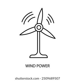 wind power concept line icon. Simple element illustration. wind power concept outline symbol design.