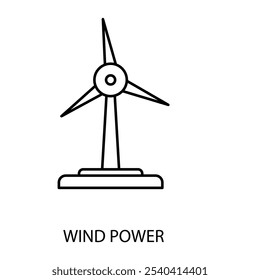 wind power concept line icon. Simple element illustration. wind power concept outline symbol design.