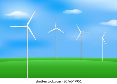 Wind power. Eco-friendly energy source. Vector illustration.