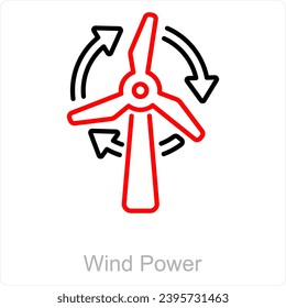 Wind Power and ecology icon concept