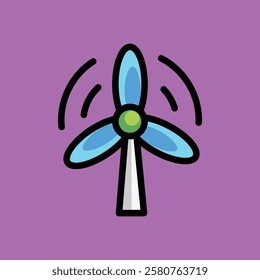 Wind power, wind energy, wind turbine, wind generators, windmill doodle cartoon, minimalist vector illustration, simple concept, Isolated