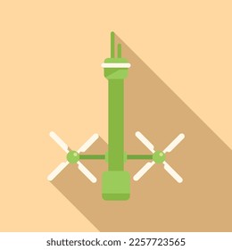 Wind power equipment icon flat vector. Energy nature. Eco clean