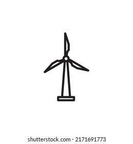 Wind power generation tower isolated vector