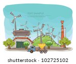 wind power generator and factory "Happy world" collection