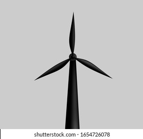 
Icono del generador de energía eólica sobre fondo gris, energía limpia, energía eólica