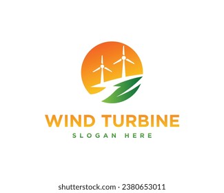 Wind Power Green Energy Logo Concept Vector Template.