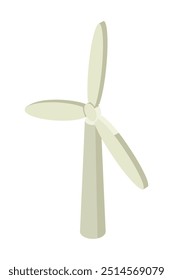 Wind power - hand drawn isometric vector illustration.