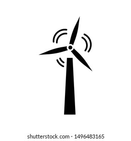 wind power icon black and isolated vector illustration