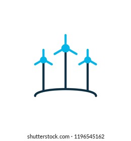 Wind power icon colored symbol. Premium quality isolated windmill element in trendy style.
