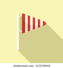 Wind power icon flat vector. Cloudy weather. Cold forecast
