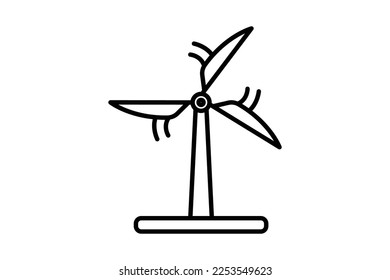 Wind power icon illustration. icon related to ecology, renewable energy. Line icon style. Simple vector design editable